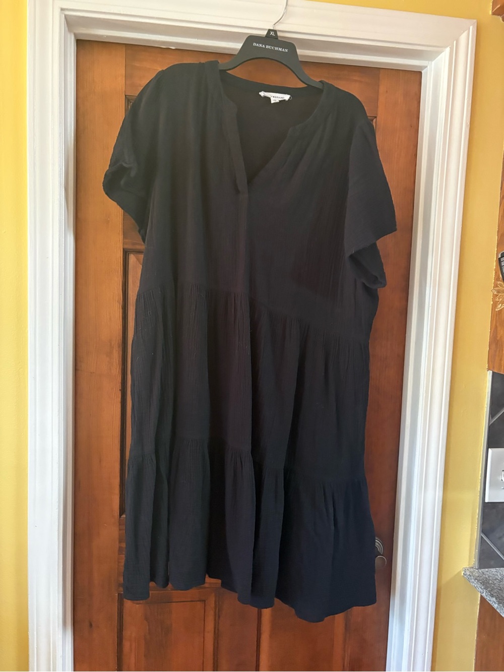 Black Tiered V-Neck Women's Dress  - lucky Brand